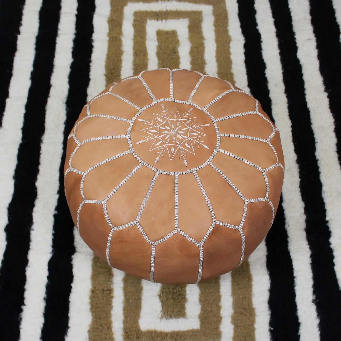 Original Leather Pouf - Moroccan