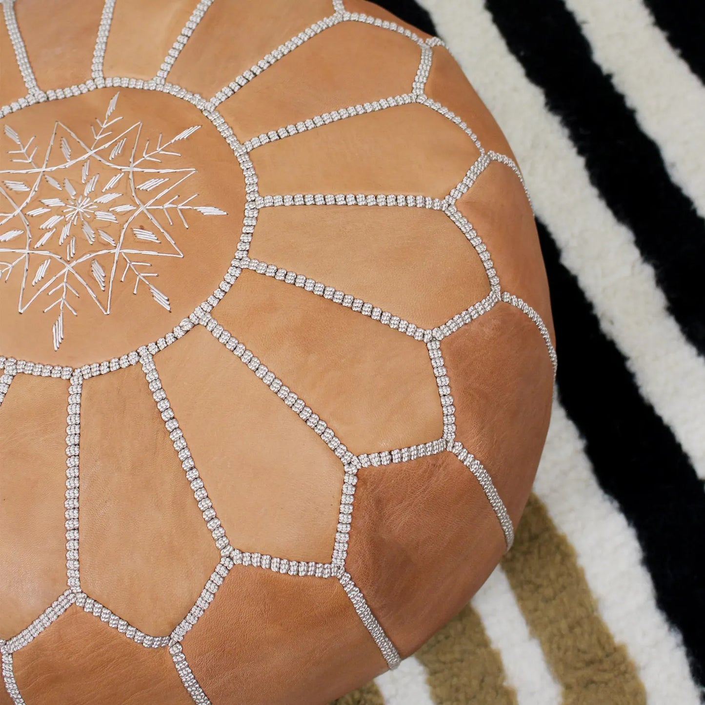 Original Leather Pouf - Moroccan